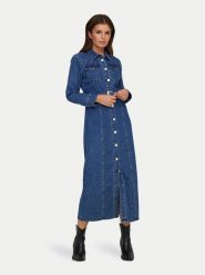 ONLY Sukienka jeansowa Myth 15337232 Niebieski Regular Fit. Niebieskie sukienki ONLY, s, bez wzorów, z bawełny, bez kołnierzyka, bez ramiączek. Za 129.99 zł.