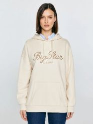 Bluza damska z kapturem kremowa Raisa 103. Białe bluzy z kapturem BIG STAR, l, bez wzorów, z dresówki, z kapturem, trekkingowe. Za 249.99 zł.
