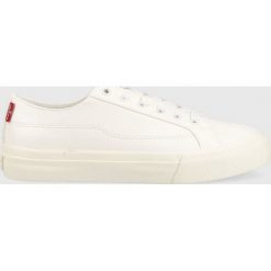 Levi's tenisówki Decon Lace S damskie kolor biały. Białe trampki Levi's, bez wzorów, z gumy, bez zapięcia. Za 299.99 zł.