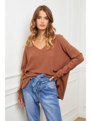 So Cachemire Sweter "Epural" w kolorze karmelowym rozmiar: L. Brązowe swetry So Cachemire, l, bez wzorów, z kaszmiru, bez ramiączek. Za 214.70 zł.