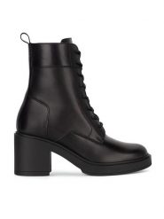 Gino Rossi Botki FERGIE-27851PE Czarny. Czarne botki Gino Rossi, bez wzorów, ze skóry, bez obcasa, na słupku, bez zapięcia. Za 244.99 zł.