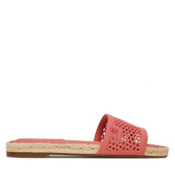 Klapki Tommy Hilfiger. Pomarańczowe klapki Tommy Hilfiger, bez wzorów, z meshu, bez obcasa, bez zapięcia. Za 194.99 zł.