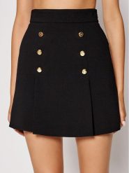 Elisabetta Franchi Spódnica mini G0-490-16E2-V270 Czarny Slim Fit. Czarne spódnice Elisabetta Franchi, bez wzorów, z syntetyku, mini. Za 1,019.00 zł.