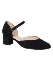 HASSIA Skórzane czółenka "Capri" w kolorze czarnym z paskiem rozmiar: 39. Czarne czółenka HASSIA, bez wzorów, ze skóry, klasyczne, bez obcasa, bez zapięcia. Za 369.99 zł.