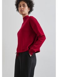 Street One Sweter w kolorze bordowym rozmiar: 36. Czerwone swetry Street One, bez wzorów, ze splotem, street, bez ramiączek. Za 88.02 zł.