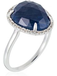 DIAMANTA Złoty pierścionek "Bermudes Nouvelles" z diamentami i szafirem rozmiar: 50. Niebieskie pierścionki DIAMANTA, z diamentem, złote. Za 2,000.99 zł.