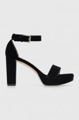 Lauren Ralph Lauren sandały Sylvia kolor czarny 802875279001. Czarne sandały Lauren Ralph Lauren, bez wzorów, z materiału, bez obcasa, na obcasie, bez zapięcia. W wyprzedaży za 519.99 zł.