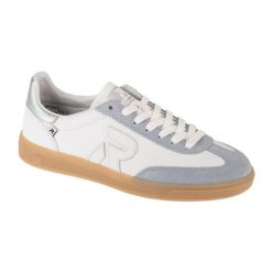 Trampki Damskie Logo Skóra. Szare trampki Rieker, bez wzorów, ze skóry, bez zapięcia. Za 410.99 zł.