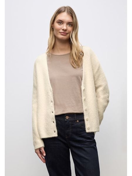 Cecil Kardigan w kolorze kremowym rozmiar: 36. Brązowe swetry Cecil, bez wzorów, bez ramiączek. Za 158.47 zł.