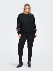 ONLY Carmakoma Bluza w kolorze czarnym rozmiar: 42/44. Czarne bluzy Only Carmakoma, bez wzorów, z bawełny, bez kaptura. Za 122.38 zł.