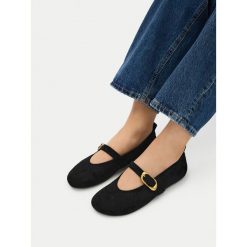 Baleriny JENNY. Czarne baleriny Jenny, bez wzorów, bez obcasa, bez zapięcia. Za 99.99 zł.