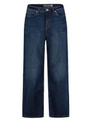 Sublevel Dżinsy - Comfort fit - w kolorze granatowym rozmiar: XS. Niebieskie jeansy Sublevel, xs, z aplikacjami, ze skóry, klasyczne, z podwyższonym stanem. Za 105.88 zł.