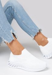 Białe Buty Sportowe Naerotis. Białe buty sportowe lifestyle Born2be, na lato, z aplikacjami, z jeansu, przed kostkę, bez zapięcia. W wyprzedaży za 89.99 zł.