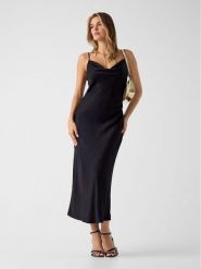 Guess Sukienka koktajlowa W6RK50 WJ732 Czarny Regular Fit. Czarne sukienki Guess, xxl, z aplikacjami, z syntetyku, wizytowe, bez kołnierzyka, bez ramiączek. Za 659.99 zł.