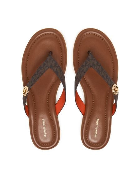 MICHAEL Michael Kors Japonki Ering Thong 40S6ERFS1B Brązowy. Brązowe japonki MICHAEL Michael Kors, bez wzorów, ze skóry. Za 336.99 zł.