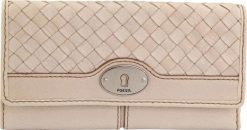 Portfel damski Fossil Wmns Portfel skórzany Maddox Cream. Białe portfele Fossil, bez wzorów, z materiału. Za 220.99 zł.