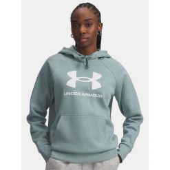 Bluza Damska Z Kapturem Sportowa Under Armour Rival Fleece Big Logo Hdy. Zielone bluzy z kapturem Under Armour, bez wzorów, z kapturem, na fitness i siłownię. W wyprzedaży za 163.50 zł.