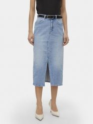 Vero Moda Spódnica jeansowa Veri 10295731 Niebieski Regular Fit. Niebieskie spódnice Vero Moda, m, bez wzorów, z bawełny. Za 119.99 zł.