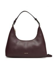 Calvin Klein Torebka Foil Logo Conv Shoulder Bag LV04F3272G Bordowy. Czerwone torebki klasyczne Calvin Klein, bez wzorów, ze skóry, bez dodatków. Za 359.99 zł.