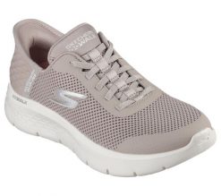 Buty sportowe Skechers Go Walk Flex Grand. Brązowe buty treningowe Skechers, bez wzorów, z materiału, bez zapięcia. Za 299.00 zł.