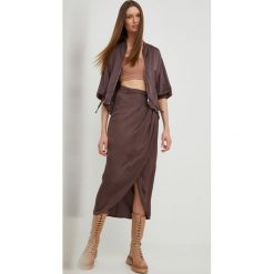 Answear Lab spódnica kolor brązowy maxi prosta. Brązowe spódnice Answear Lab, na co dzień, m, bez wzorów, z satyny, maxi. Za 219.99 zł.