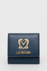 Love Moschino portfel damski kolor granatowy. Niebieskie portfele Love Moschino, bez wzorów. W wyprzedaży za 244.99 zł.