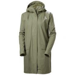 Kurtka przeciwdeszczowa damska Helly Hansen Moss Rain. Zielone kurtki przeciwdeszczowe Helly Hansen, na lato, xl, bez wzorów, z tkaniny, bez kaptura. Za 578.50 zł.