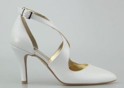 Szpilki eleganckie skórzane białe Butdam-39. Białe szpilki Inna, bez wzorów, eleganckie, bez obcasa, na szpilce, bez zapięcia. W wyprzedaży za 266.30 zł.