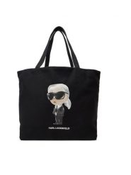 KARL LAGERFELD Torebka A2W50027 Czarny. Czarne shopper bag KARL LAGERFELD, bez wzorów, z materiału, bez dodatków. Za 369.99 zł.