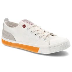 Białe Trampki Cross Jeans Damskie Wygodne Obuwie. Białe trampki Cross Jeans, bez wzorów, z jeansu, bez zapięcia. Za 79.00 zł.