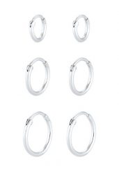 Elli Damski zestaw kreoli Trio Basic Must-Have Trend w srebrze 925 Sterling Silver Kolczyki 1 ct. Szare kolczyki Elli, srebrne. Za 328.99 zł.