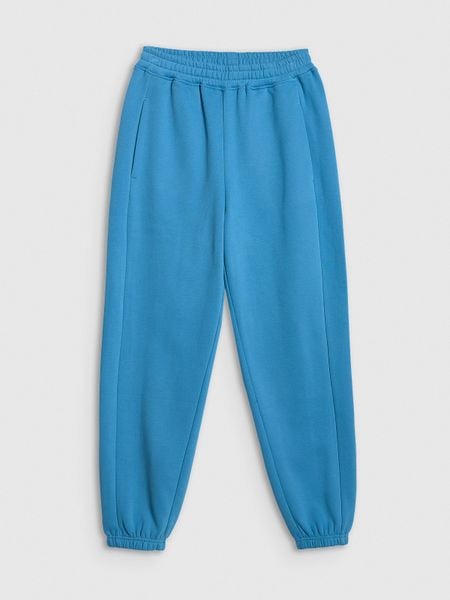 4F Spodnie dresowe joggery damskie - niebieskie XXL. Niebieskie spodnie sportowe 4f, bez wzorów, z bawełny. Za 149.99 zł.