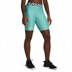 Spodenki Damskie Under Armour Treningowe Szybkoschnące. Niebieskie szorty sportowe Under Armour, bez wzorów, na fitness i siłownię. W wyprzedaży za 89.51 zł.