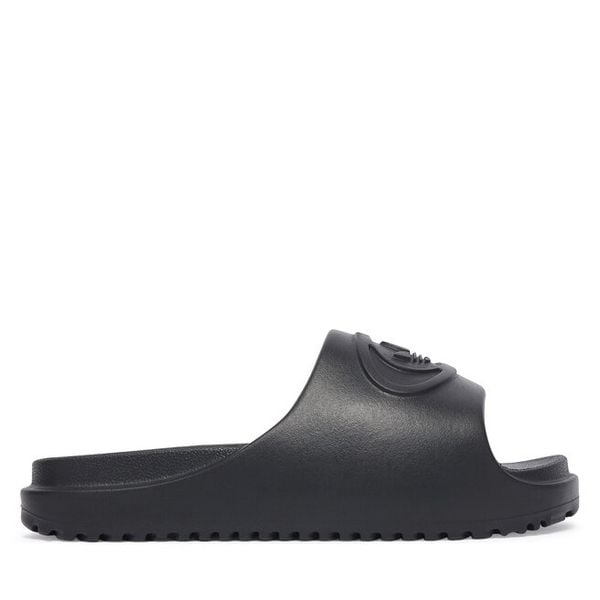 Klapki adidas. Czarne klapki adidas, bez wzorów, bez obcasa, bez zapięcia. Za 155.99 zł.