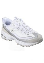 Buty sportowe damskie Skechers D Lites smooth Nostalgia. Białe buty do biegania Skechers, na lato, bez wzorów, z materiału, bez zapięcia, do biegania. Za 490.00 zł.