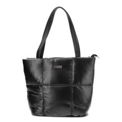Czarna Torba Big Star Modna Pikowana Shopperka. Czarne listonoszki BIG STAR, bez wzorów, biznesowe, pikowane, bez dodatków. Za 179.99 zł.