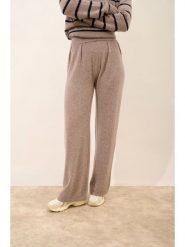 Just Cashmere Kaszmirowe spodnie "Daphne" w kolorze szarobrązowym rozmiar: S. Brązowe spodnie materiałowe Just Cashmere, bez wzorów, z kaszmiru, z podwyższonym stanem. Za 565.65 zł.