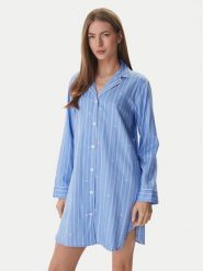 LAUREN RALPH LAUREN Koszula nocna ILN32490 Niebieski Relaxed Fit. Niebieskie koszule nocne Lauren Ralph Lauren, m, bez wzorów, z bawełny, bez ramiączek. Za 419.99 zł.