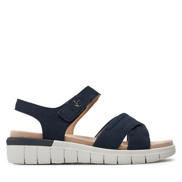 Sandały Caprice. Żółte sandały Caprice, bez wzorów, bez obcasa, na słupku, bez zapięcia. Za 319.99 zł.