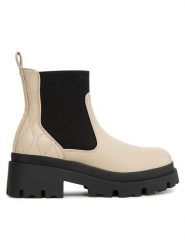 ONLY Botki 15304994 Beżowy. Brązowe botki ONLY, bez wzorów, ze skóry, bez obcasa, na płaskiej podeszwie, bez zapięcia. Za 199.99 zł.