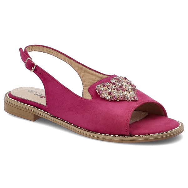 Różowe Sandały S.Barski Modne Obuwie Damskie. Czerwone sandały S.BARSKI, z aplikacjami, eleganckie, bez obcasa, bez zapięcia. Za 109.00 zł.