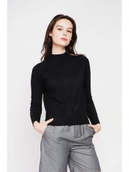 C& Jo Sweter w kolorze czarnym rozmiar: 38. Czarne swetry C& Jo, bez wzorów, ze splotem, klasyczne, bez ramiączek. Za 131.43 zł.