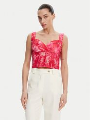 Fracomina Top FR25ST2024W775U6 Różowy Slim Fit. Czerwone topy Fracomina, xl, bez wzorów, z syntetyku, bez kołnierzyka, bez ramiączek. Za 339.99 zł.