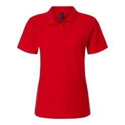 Damska Koszulka Polo Softstyle Pique. Czerwone t-shirty sportowe GILDAN, m, bez wzorów, bez ramiączek. Za 79.99 zł.