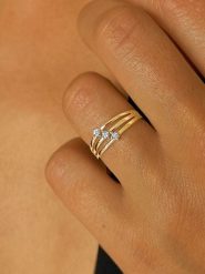 DIA DIAMONDS Pozłacany pierścionek z diamentami rozmiar: 58. Żółte pierścionki DIA DIAMONDS, z diamentem, pozłacane. Za 196.70 zł.