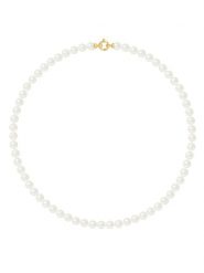 Pearl Addict Naszyjnik perłowy w kolorze białym - dł. 50 cm rozmiar: 50 cm. Białe naszyjniki Pearl Addict, z materiału, z perłą, złote. Za 861.99 zł.