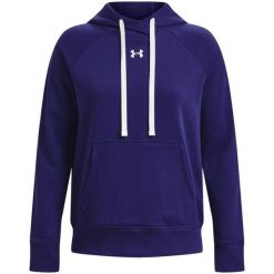 Bluza damska Under Armour Rival Fleece HB Hoodie. Niebieskie bluzy Under Armour, m, bez wzorów, sportowe, bez ramiączek, bez kaptura. Za 298.86 zł.