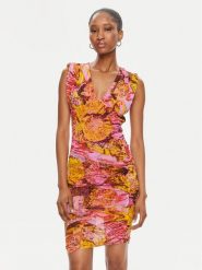 Pinko Sukienka koktajlowa Androgeo Abito 103224 A1OB Różowy Slim Fit. Czerwone sukienki Pinko, s, bez wzorów, z syntetyku, wizytowe, bez kołnierzyka, bez ramiączek. Za 419.99 zł.
