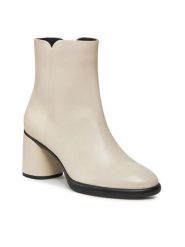 ECCO Botki Sculpted Lx 55 22261301378 Biały. Białe botki ECCO, bez wzorów, ze skóry, bez obcasa, na słupku, bez zapięcia. Za 649.99 zł.