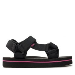 Sandały Lee Cooper. Czarne sandały Lee Cooper, bez wzorów, bez obcasa, na płaskiej podeszwie, bez zapięcia. Za 79.99 zł.